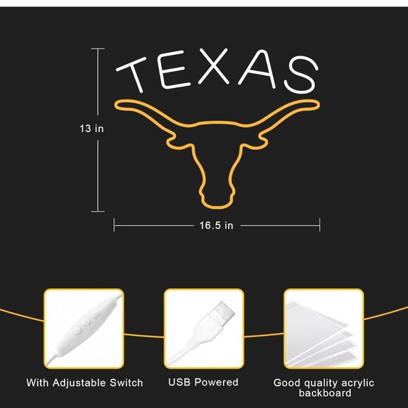 TEXAS LONGHORN NEON LED SIGN - Picture 4 of 5